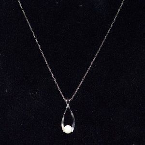 19 Inch Wishbone White Pearl Necklace